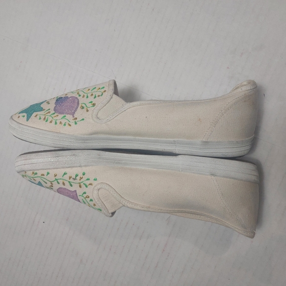 Women's Floral Design Slip-on Sneakers Size 10 - Picture 3 of 10